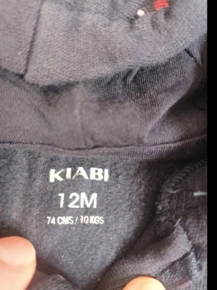 Sweat zippé à capuche bleu marine Kiabi fille 12 mois - photo numéro 3