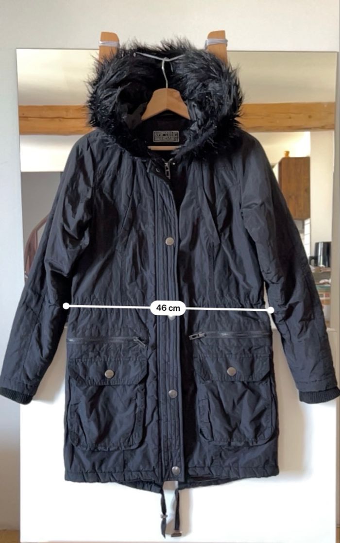 Manteau  noir capuche fausse fourrure New Look Taille 36 - photo numéro 5