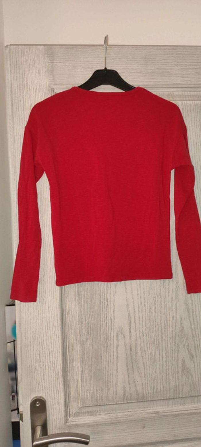 t-shirt manches longues rouge - photo numéro 3
