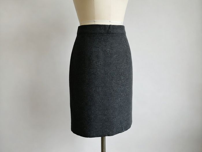 Jupe droite marron doublée Taille 36 Faite par une couturière - photo numéro 2