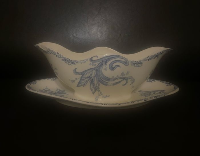 Saucière vintage blanche et bleue - photo numéro 3