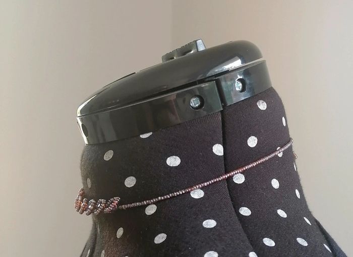 Lot de 2 collier métal argenté violet irisé perles de verre - photo numéro 3