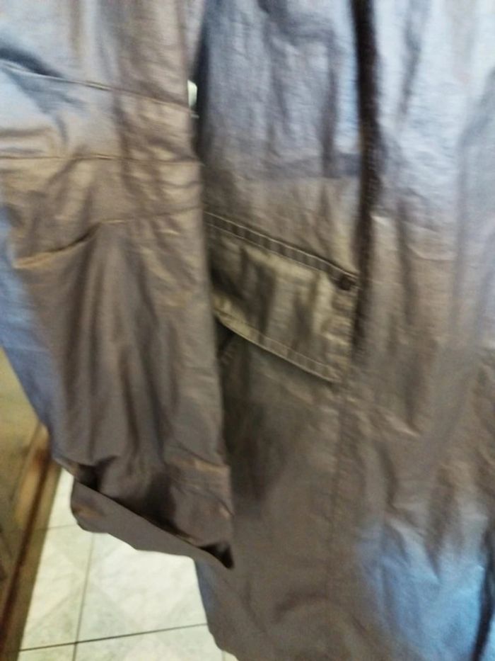 Manteau trench coat gris en lin vintage 42/44 - photo numéro 7