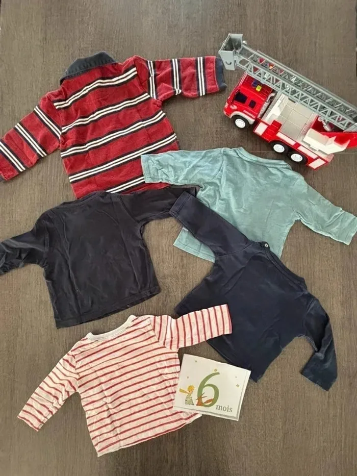T-shirts manches longues lot 6 mois - photo numéro 2