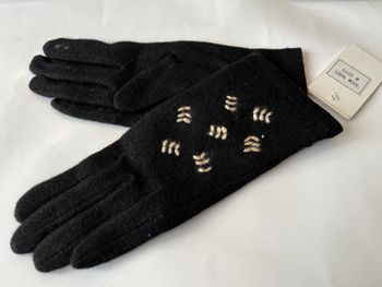 Gants tactiles noirs en laine taille M