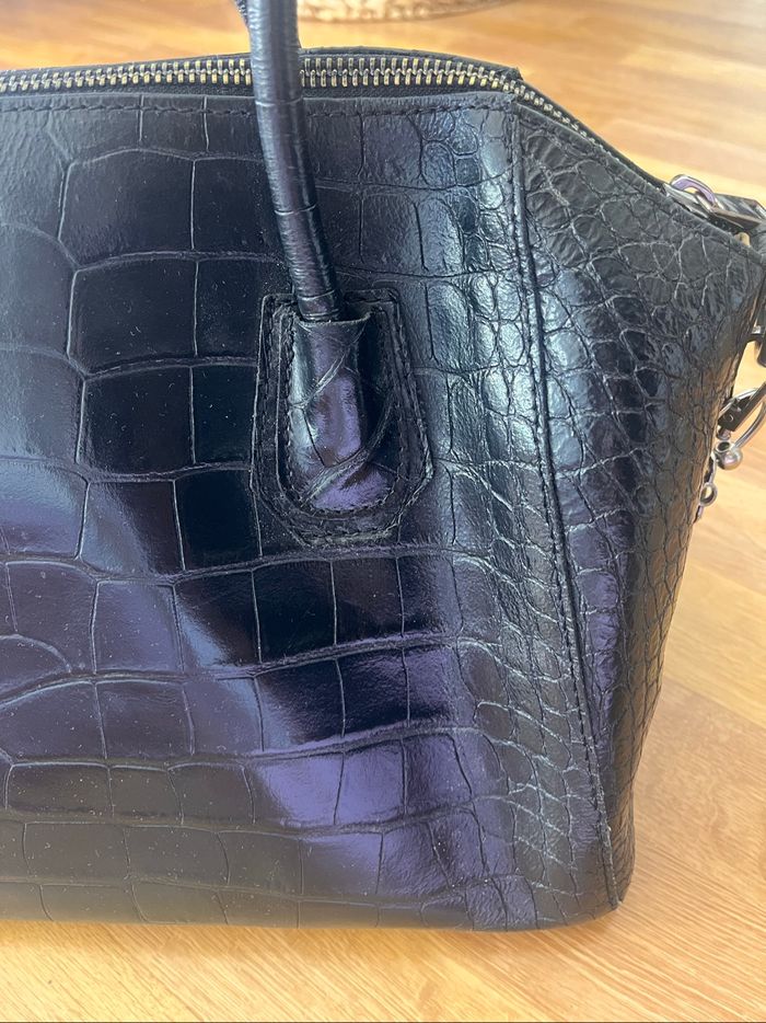 Sac à main en cuir véritable effet croco – Made in Italy - photo numéro 3