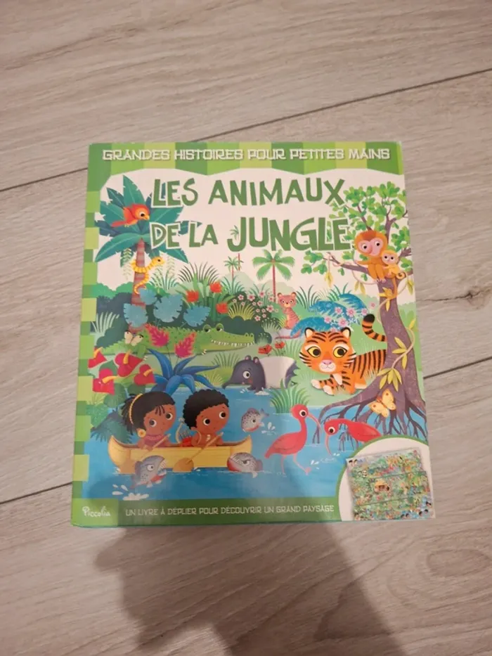 Livre dépliant les animaux de la jungle