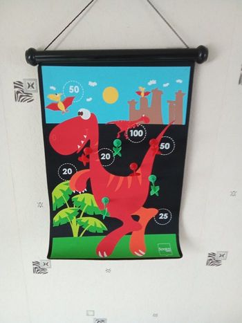 Jeu de fléchettes aimantées, dès 4  ans motif dinosaures, boîte d'origine, cadeau de Noël, dextérité