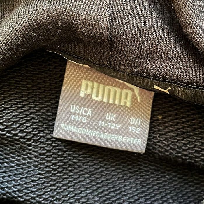 Puma Crop Top Hoodie Sport Noir enfant Vintage Running Unisexe très bon état (Taille 10/12 Ans) - photo numéro 5