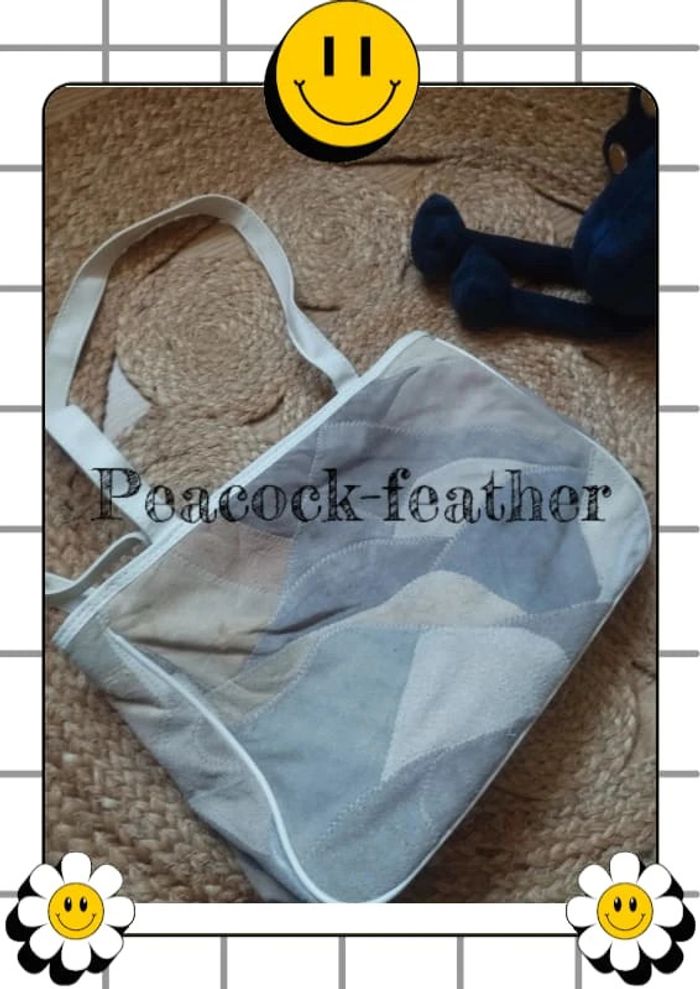 Sac à main cuir patchwork avec porte monnaie - photo numéro 7