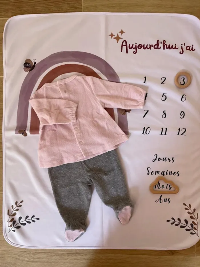 Pyjama - Taille 3 mois - Fille - Obaibi - photo numéro 2