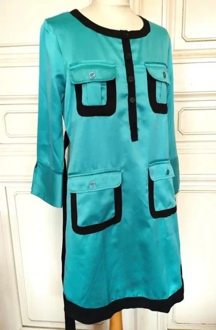 Almatrichi Robe Soirée Satinée Aqua T L - photo numéro 8