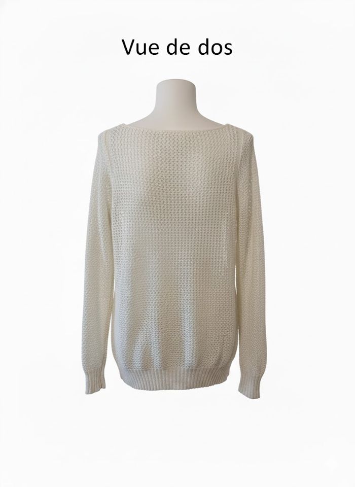 Pull maille ajourée K.Woman Blanc | Élégance décontractée & Léger - photo numéro 2