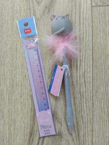 Stylo lumineux et règle Chat