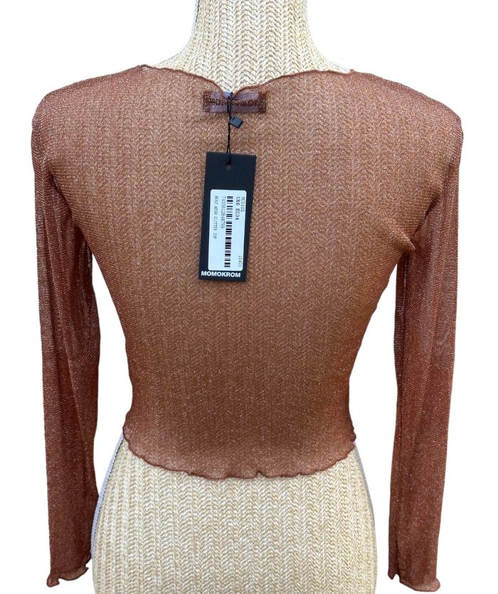 Haut en Maille Pailletée Marron Momokrom Taille XS Neuf et Authentique - photo numéro 2
