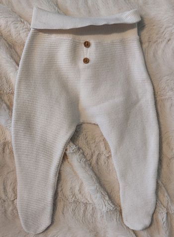 Pantalon avec pieds maille écru