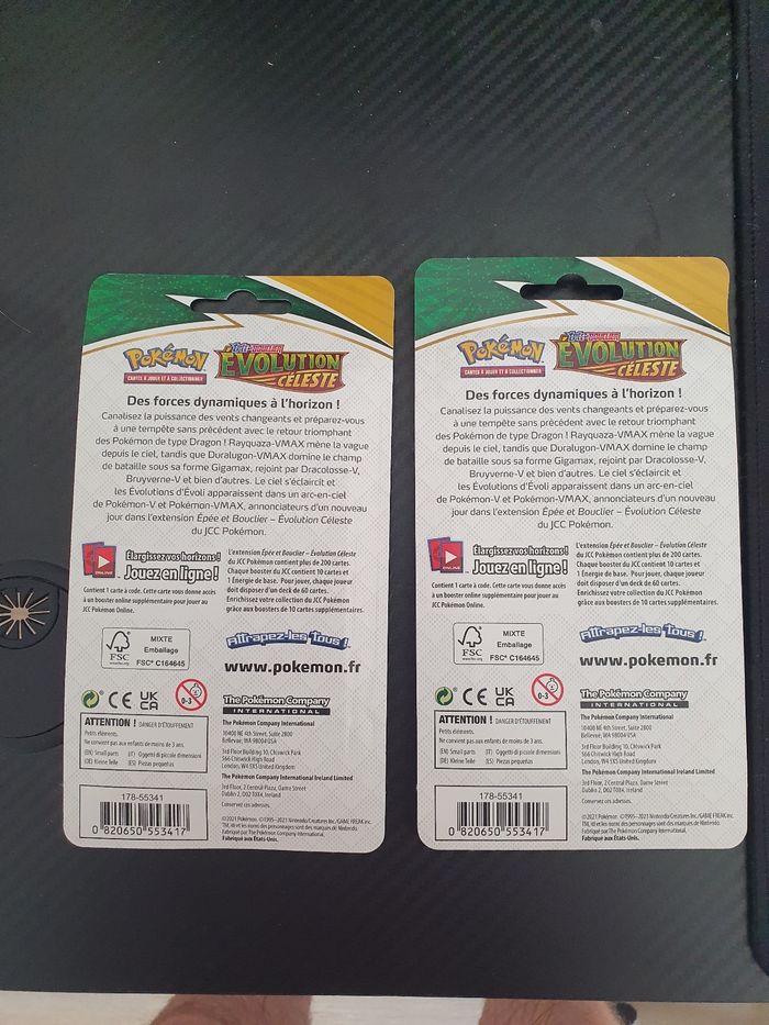 Deux blisters pokemon boosters évolution celeste eb07 - photo numéro 2
