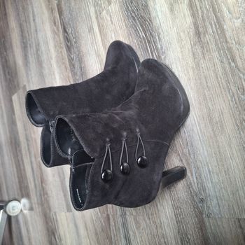 Bottines noires à talons en simili velours - Taille 39 -Alesya