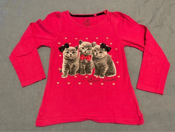 T-shirt manches longues rose avec chats - Palomino - 122 cm