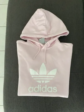 Sweat à capuche Adidas rose clair Taille M Grand trèfle iconique