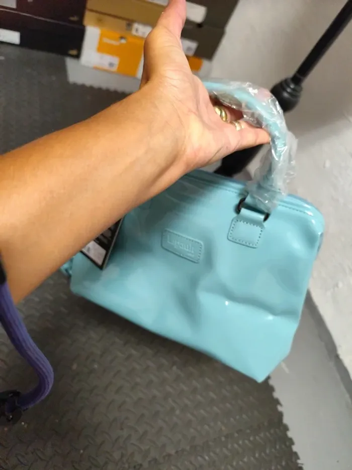 Sac à main Lipault x Samsonite bleu turquoise style bowling neuf - photo numéro 10