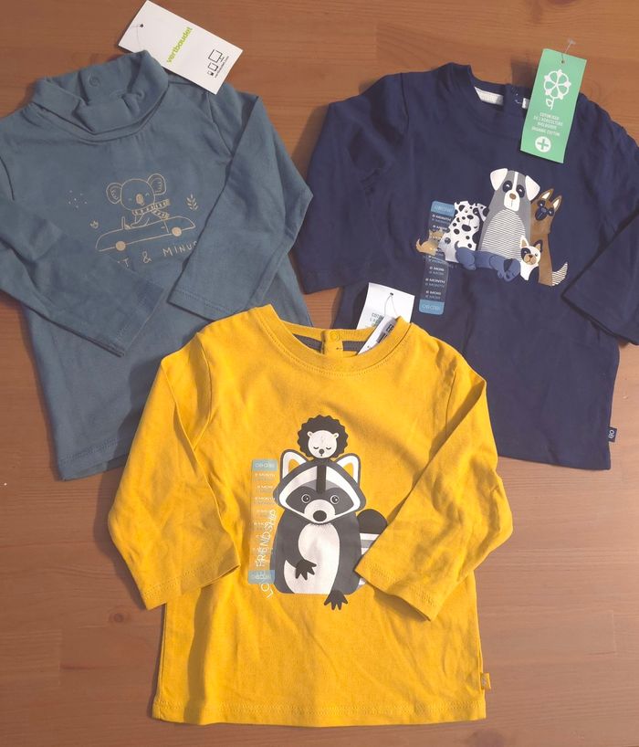(Neufs non portés) 🏷💙😍🥰 teeshirts ml 6 mois garçon 😍🥰💙