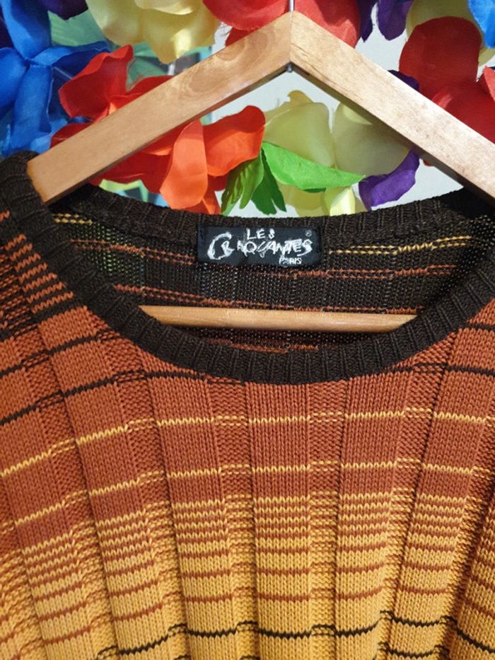 Pull rayé couleur d'automne - photo numéro 2