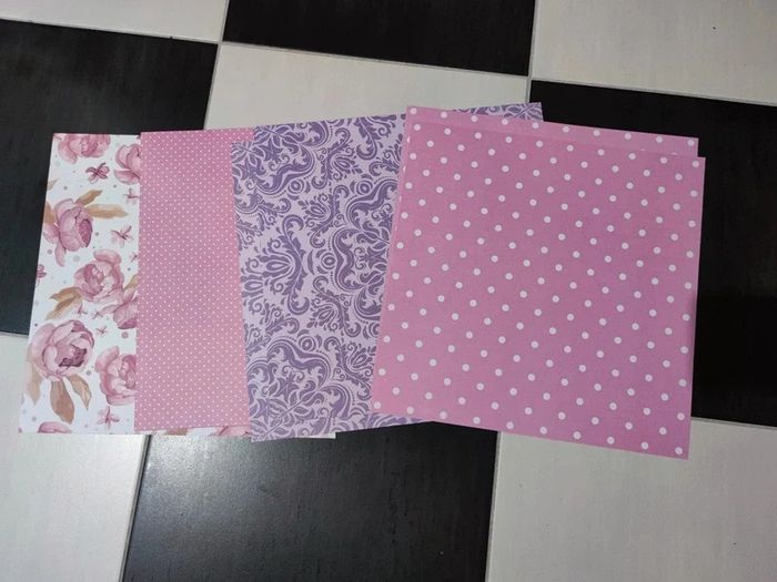 Lot de 7 feuilles recto verso cartonnées 30 x 30 cm #100