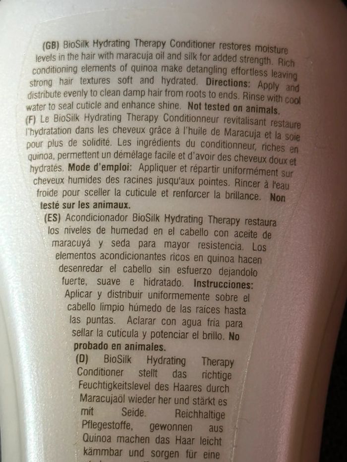 Conditionneur revitalisant Hydrating Therapy de Biosilk Neuf - photo numéro 6