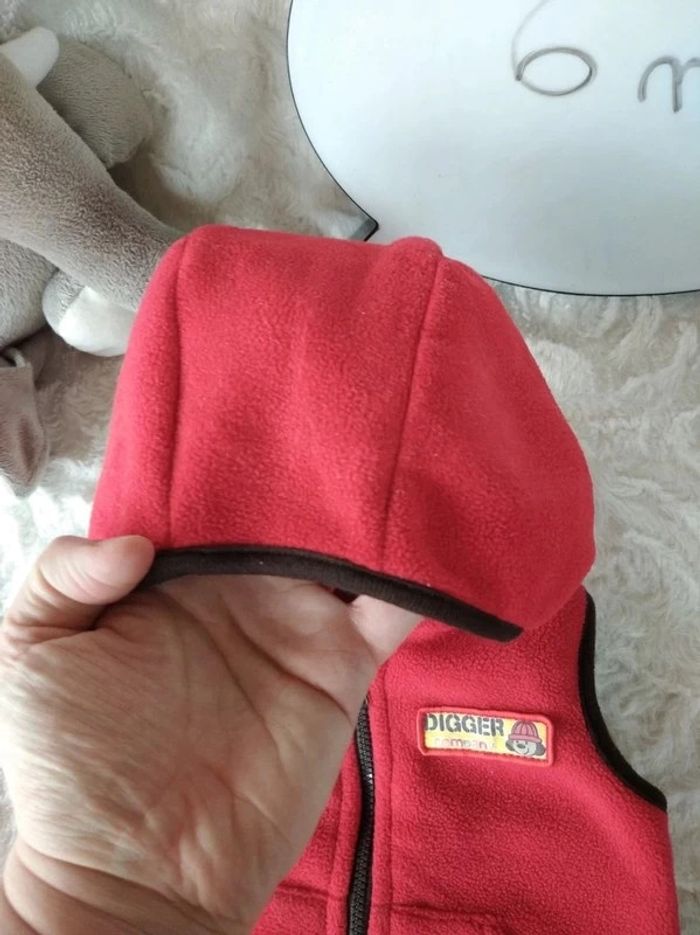 Veste gilet zippé sans manche avec capuche Garçon 6 mois Chien Digger company - photo numéro 8