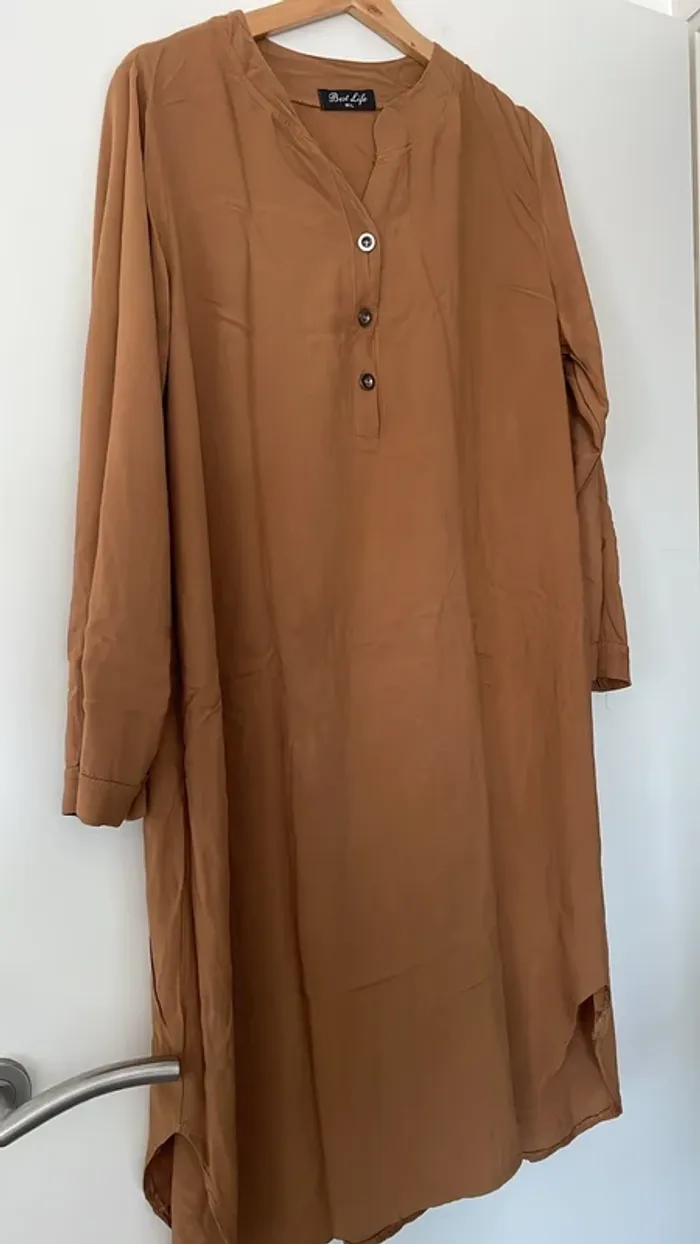 Tunique fluide camel - Style bohème chic - Taille M/L - photo numéro 2