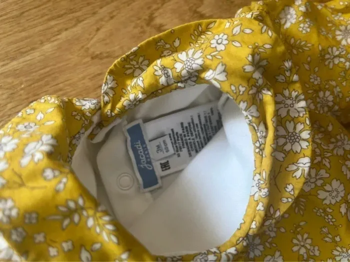 Pyjama bébé fille Jacadi effet 2 en 1 jaune blanc taille 3 mois - photo numéro 3