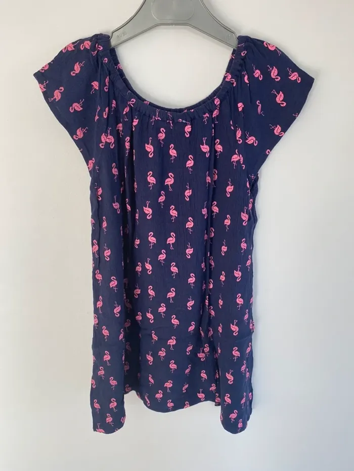 Robe la halle marine imprimée flamant roses - photo numéro 3