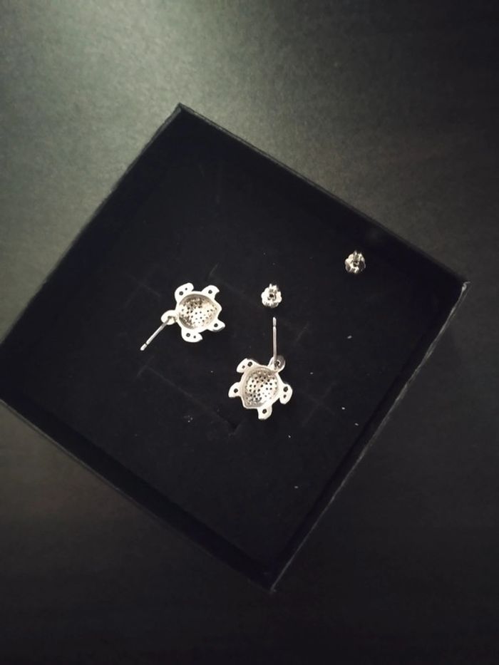 Boucles d'oreilles tortue avec coffret cadeau - photo numéro 4