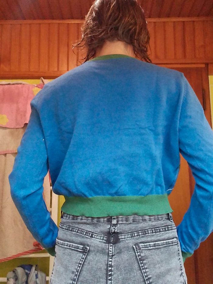Pull femme croq top à carreaux vert et bleu Shein - photo numéro 6