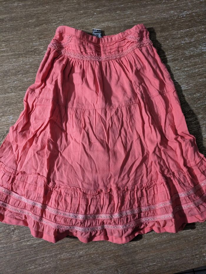 Jupe longue bohème rose 4 ans tao