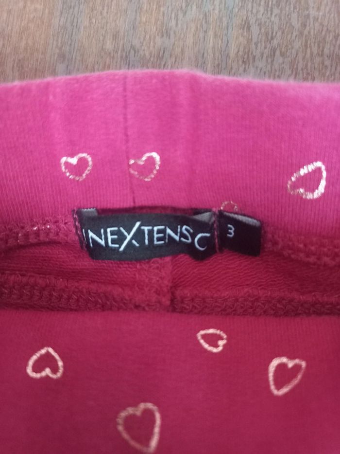 Legging rose fuschia avec cœur dorés in extenso 3ans - photo numéro 4