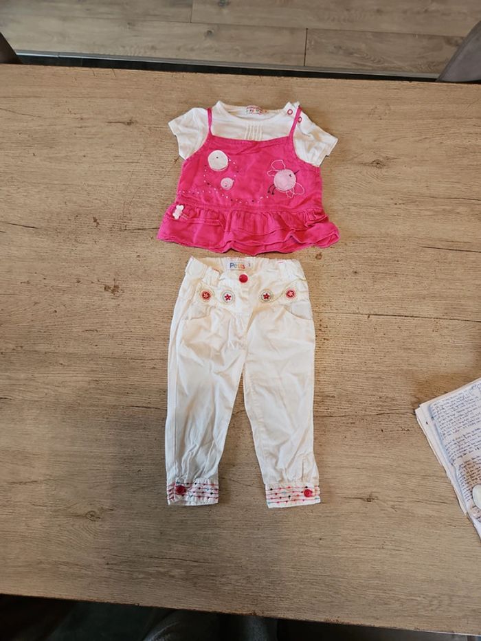 Ensemble blanc et fushia pour fille, La Compagnie des Petits, 18 mois, nickel - photo numéro 8