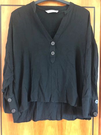 Blouse manches longues noire Zara 40