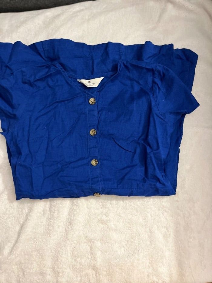 Robe lin bleue