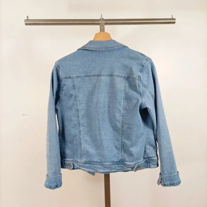 Veste en jean bleu clair style casual taille L (40) coupe droite A1081 - photo numéro 2