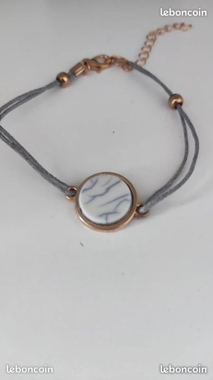 bracelet gris avec effet marbre ajustable - photo numéro 3