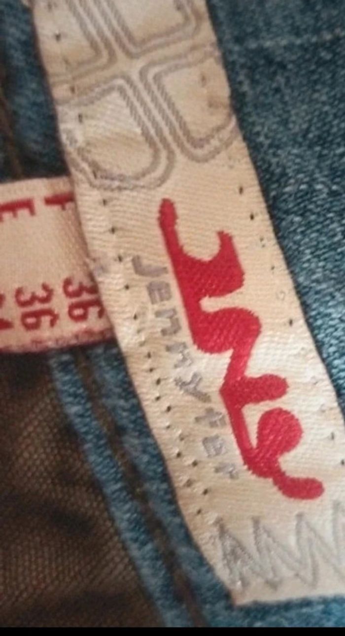 Jupe en jean courte peace couleur kaki taille S 36 - photo numéro 5