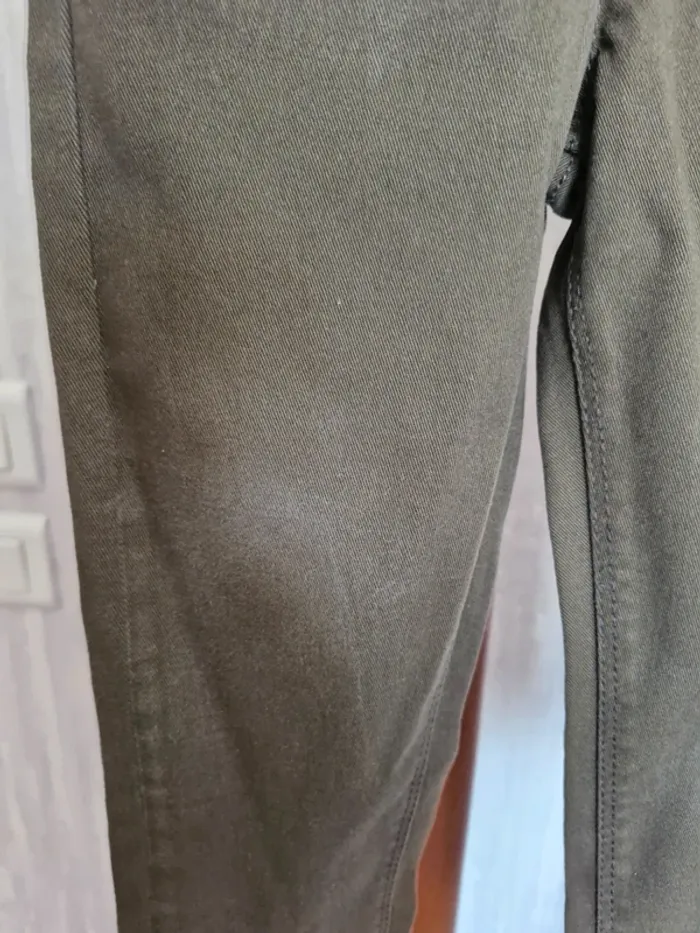 Pantalon enfant garçon 3 ans Tissaia vert kaki coton élasthanne - photo numéro 2