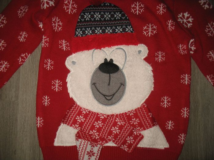 PULL ROUGE MOTIF DE NOËL "ARMAND THIERY" - Taille XS - n°01 - photo numéro 2