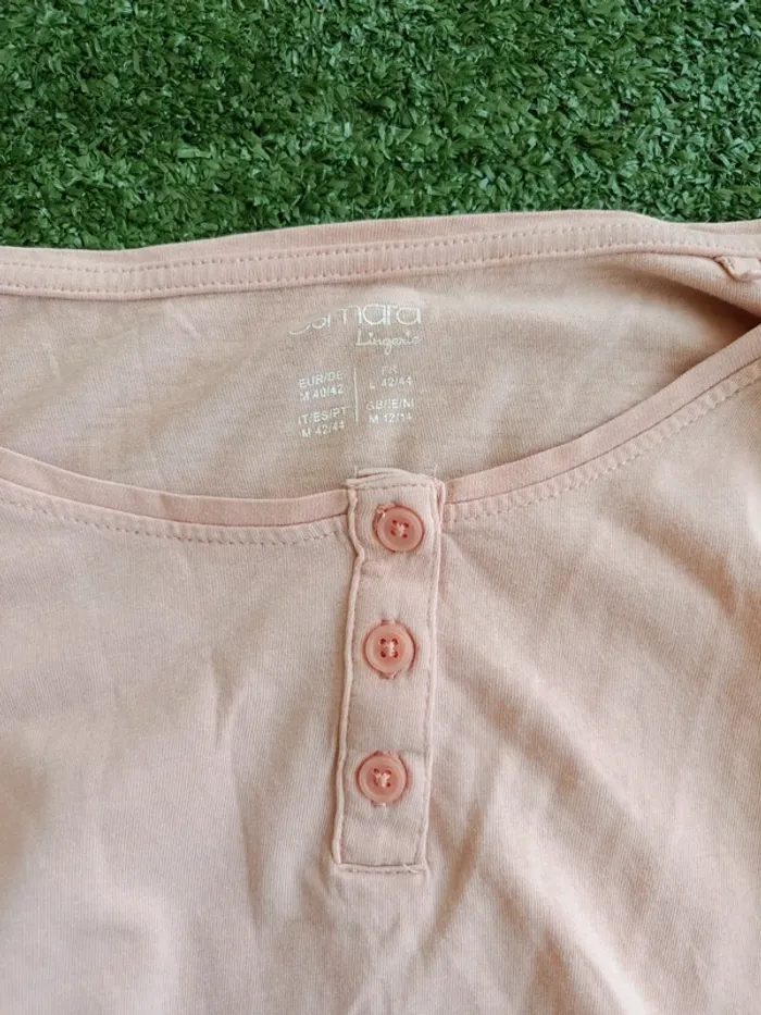 Haut pyjama rose saumon esmara lingerie manches longues taille 40/42 - photo numéro 3