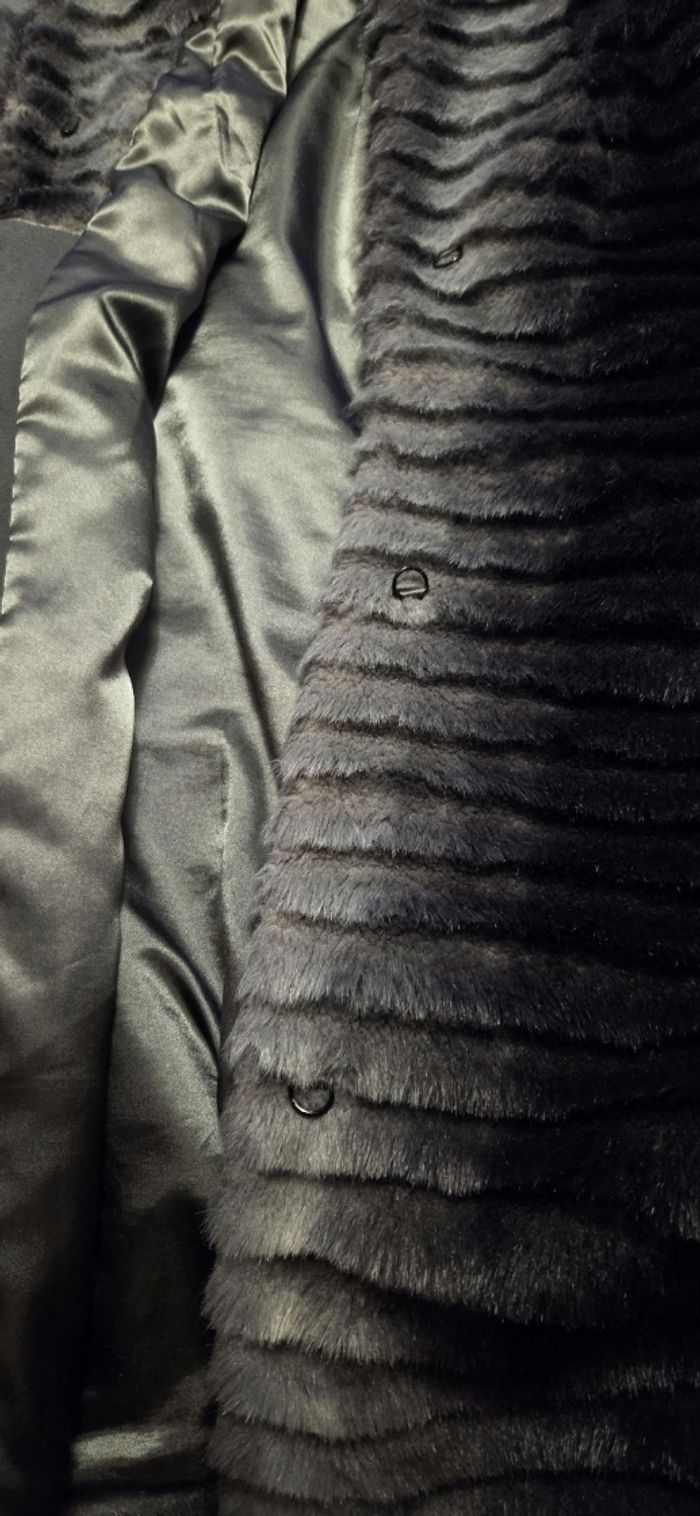 Manteau fausse fourrure gris T.42/44 - photo numéro 6