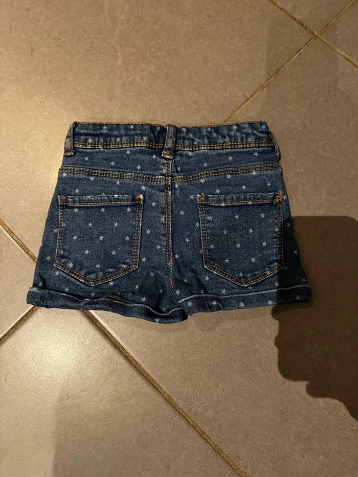 Short / Bermuda en jean - Kiabi - Étoiles - Bleu marine & blanc - 6 ans - photo numéro 3