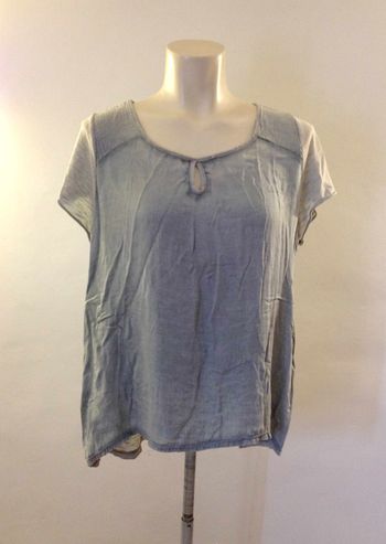 Tee shirt ample bleu clair nuancé  manches courtes look féminin