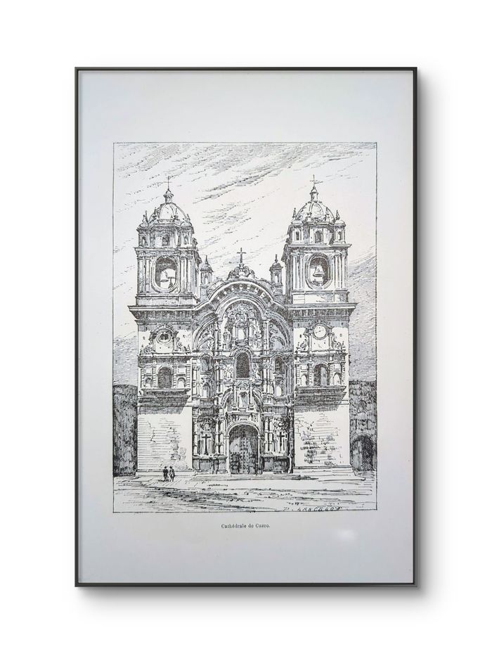 Imprimée en 1894, la cathédrale de Cuzco, Pérou. Original Vintage Authentique - photo numéro 10
